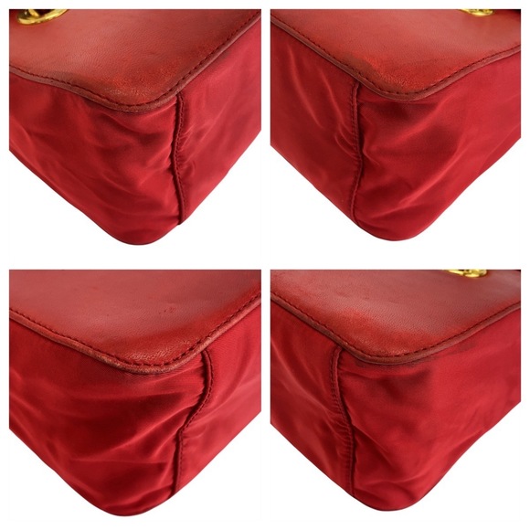 Prada Prada Vintage Red Leather Chain Shoulder Bag Leather Crossbody Bag - Picture 4 of 10